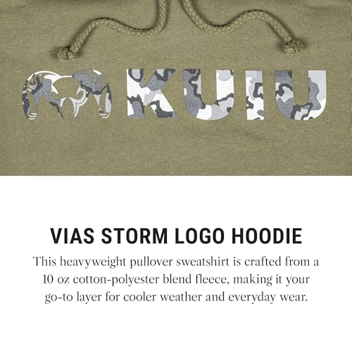 KUIU Vias Storm Logo Hoodie for Men, Heavyweight Cotton-Poly Fleece Pullover, Durable & Warm Hunting Hoodie, Standard Fit2