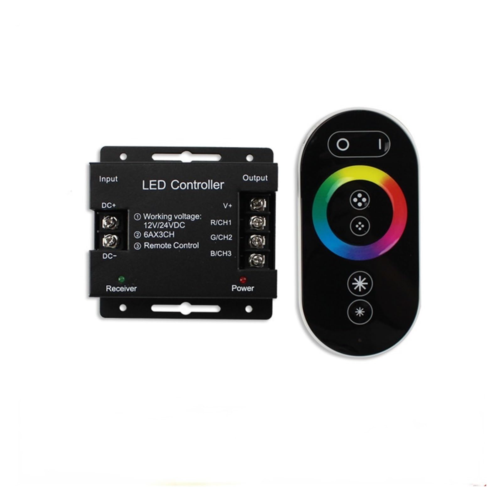 DC12-24V Taśma świetlna LED RF Touch Remote Control ściemniacz 12A 18A Nadaje się do 3528 5050 SMD COB CCT RGB Listwa świetlna do regulacji jasności (kolor: RGB)