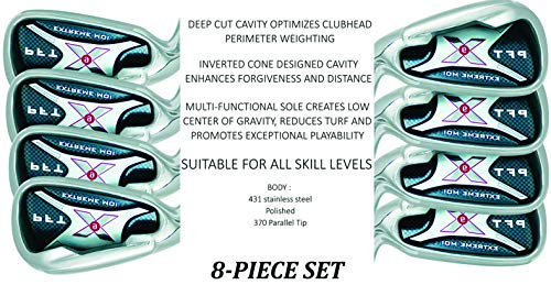 Left Handed PFT X9 Extreme MOI Iron Set Complete 8-Piece Women's Iron Set (4-SW) Lady L Flex Club