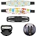 Kopfhalterung für Kindersitze, inkl. Abschnallschutz Brustclip, 2 + 1 Pack, buntes Design, schwarzer Gurt Clip zum Einfädeln, Kinder schlafen im Auto Zubehör, Gurt Sicherung, Kopfband Autofahrt