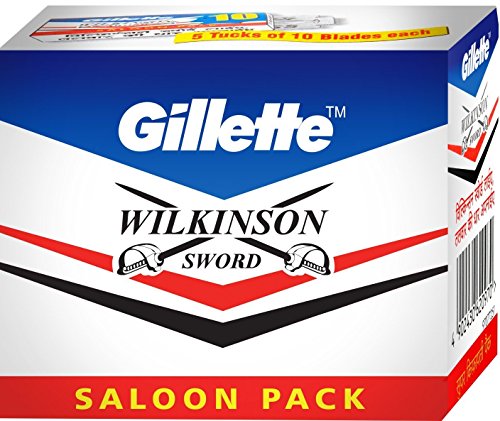 one pack (50's Blades) Gillette Wilkinson Sword Classic Double Edge Safety Razor Blades Saloon Pack