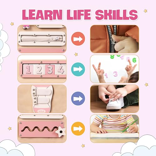Image of KALOTOYS Personalized Large Busy Board for Toddlers - Montessori Busy Board - Montessori Toys for 1 Year Old Baby Boys Girls - Sensory Toys for Toddlers 1-3 - Peronalized Baby Gift