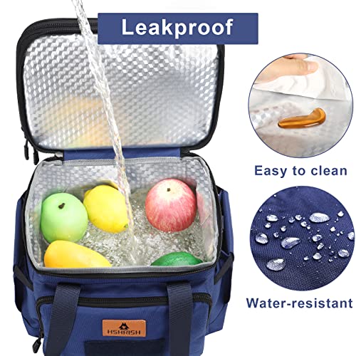 Hshrish Tactical Lunch Box, Expandable Insulated Large Lunch Bag, Heavy Duty Waterproof Leakproof Cooler Bag For Adults/Men/Work Outdoor Picnic Day Trips, 20 Can/15 L, Blue #TOP5