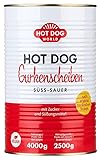 HOT DOG WORLD Süß-Saure Hot Dog Gurkenscheiben, Vegan, Knackiger Gurkensalat für Hot Dogs, Burger, Sandwiches (4000 g)