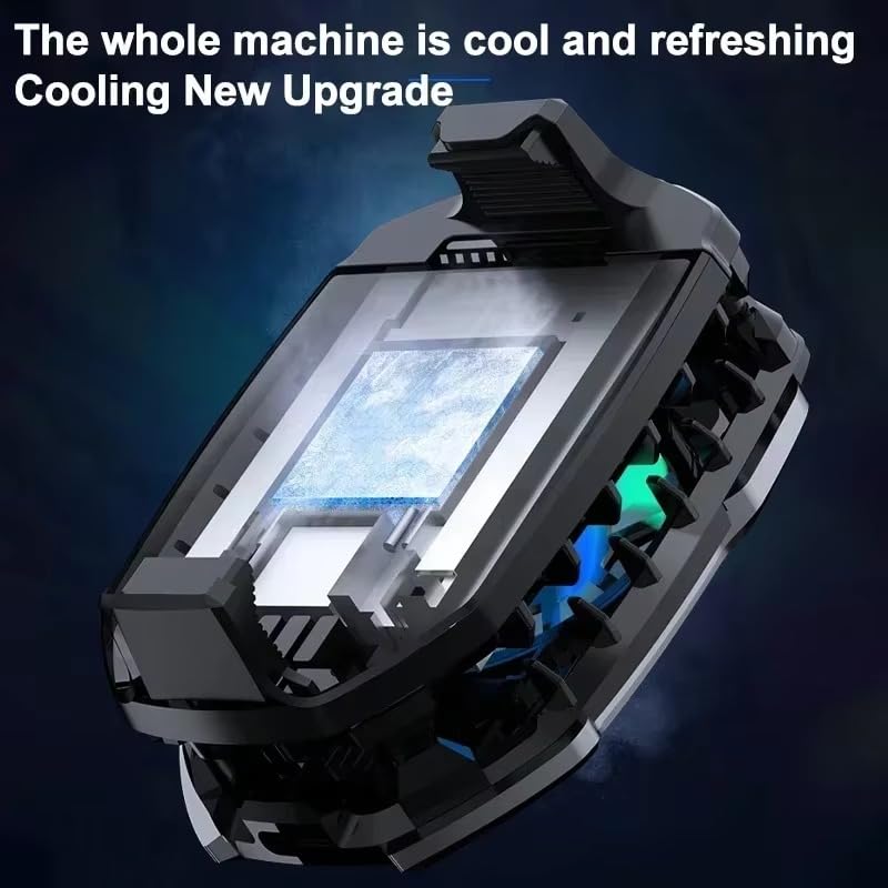 Image of BKN DLA8 Mobile Phone Game Cooler, Semiconductor Fast Cooling Fan, Radiator 3 Speed mode With RGB Back Clip Type for iOS Android PUBG, Type-C Back Clip, Cool Heat Sink