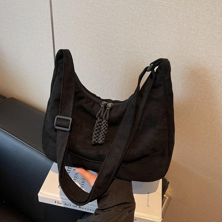 Shoulder Bag for Women,Ultra Soft Foldable Vegan Leather Crossbody Bag,Stylish Slouchy Tote Purses Hobo Handbag - Image 2