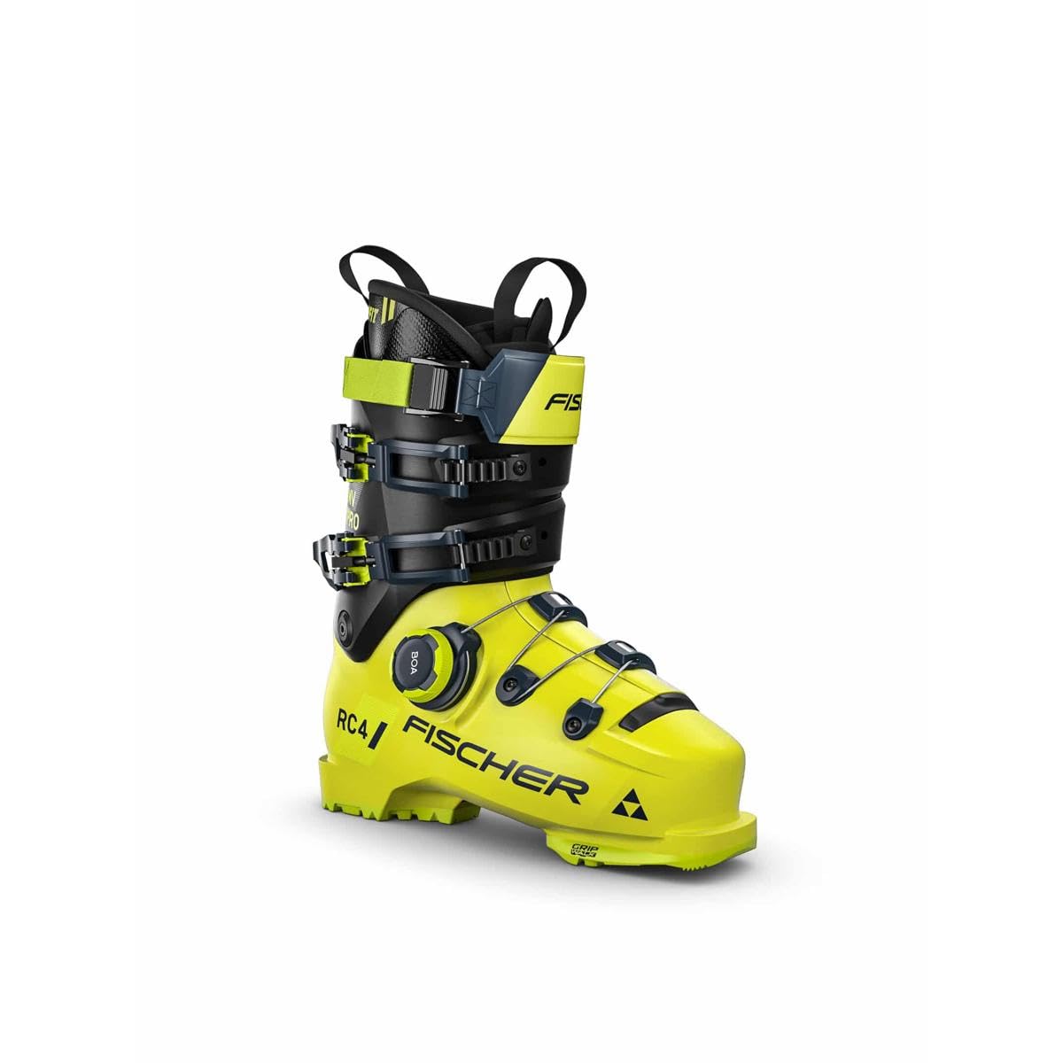 Fischer RC4 PRO MV Boa ZipFit Boot - Stivali 2025, giallo/carbonio, 29.5