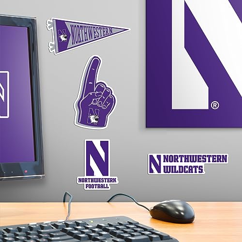 Image of Northwestern University 8ct Vinyl Large Deluxe Stickers Variety Pack - Laptop, Water Bottle, Scrapbooking, Tablet, Skateboard, Indoor /Outdoor - Set of 8