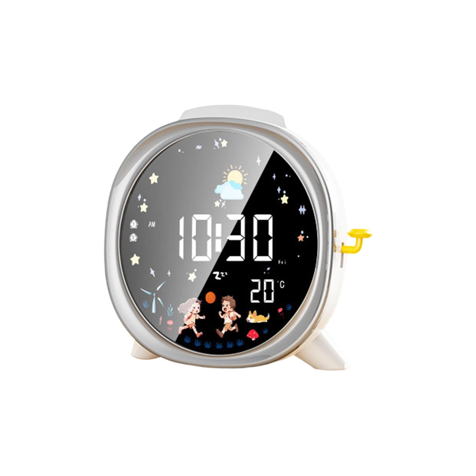 Buxuaaaa LCD Digital Alarm Clock with Night Light Intelligent Wake Up Function Double Alarm Temperature Display for Bedroom Kids Elderly Quiet Clock