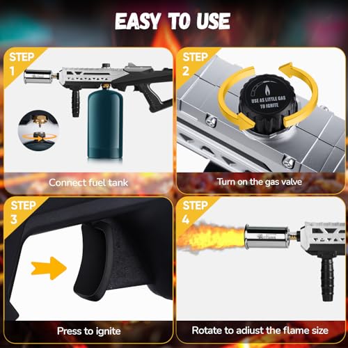 Image of ARTFLAMM Powerful Grill Torch Gun | Propane Torch Gun, Adjustable Flamethrower | Blowtorch for BBQ, Camping, Charcoal Lighter & Fire Starter