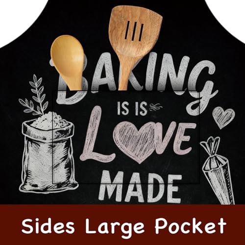 Image of Nuxovilar Cute Cooking Kitchen Apron, 26.77 * 30.7 Inches, Essential for Kitchen Cooking, Baking, Festive Gatherings