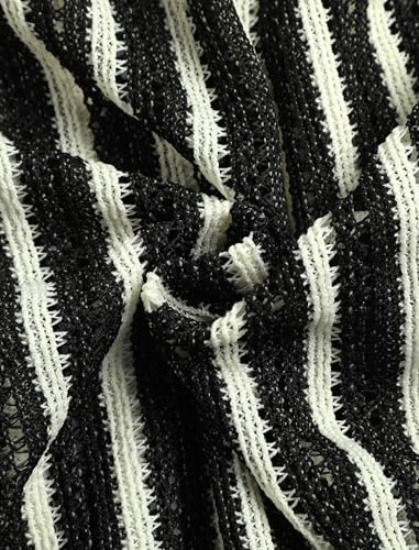 Image of ZAFUL Womens Beach Cover Up Pants Sexy Crochet Drawstring Elastic Boho Swimsuit Cover Up Long Pants Beach Wear
