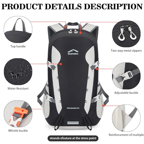 Hiking Backpack,Large 35L Travel Backpacks for Men Women,Water Resistant Ultra Lightweight Foldable Packable Camping Daypack for Outdoor Sports - Image 6