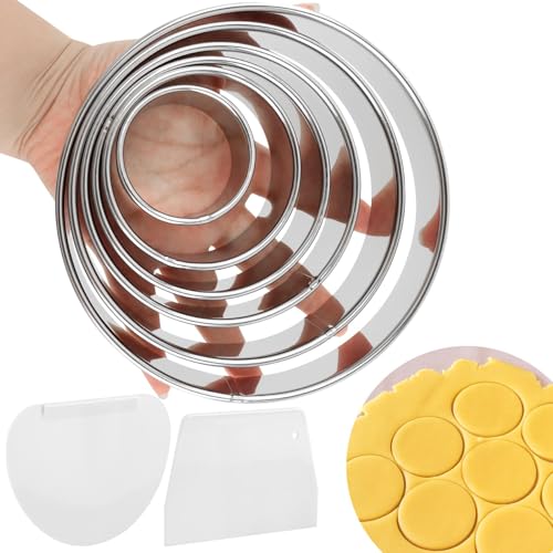 Round Cookie Cutter Set - 6PC Stainless Steel