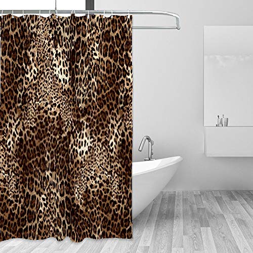 Rideau de douche imprimé léopard imperméable 180x180cm - 5
