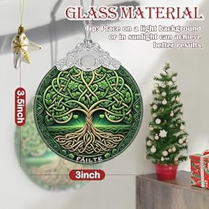 Tree of Life Stained Glass Hanging Ornament - Christmas Tree Decoration, Holiday Ornament, Gift Idea Tree of Life Stained Glass Hanging Ornament Christmas Tree Decoration Holiday Ornament Gift Idea