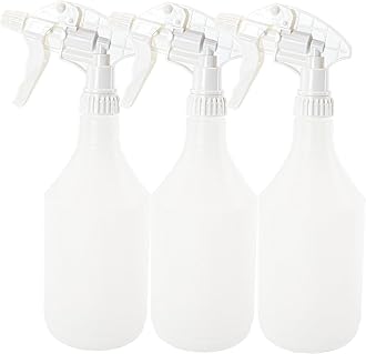 Clay Roberts Water Spray Bottles, Mist and Jet Settings, Pack of 3, White, 750ml, Measuring Gauge, White Spray Bottles, Cleaning, Gardening, Sprayer Bottle, Water for Cleaning