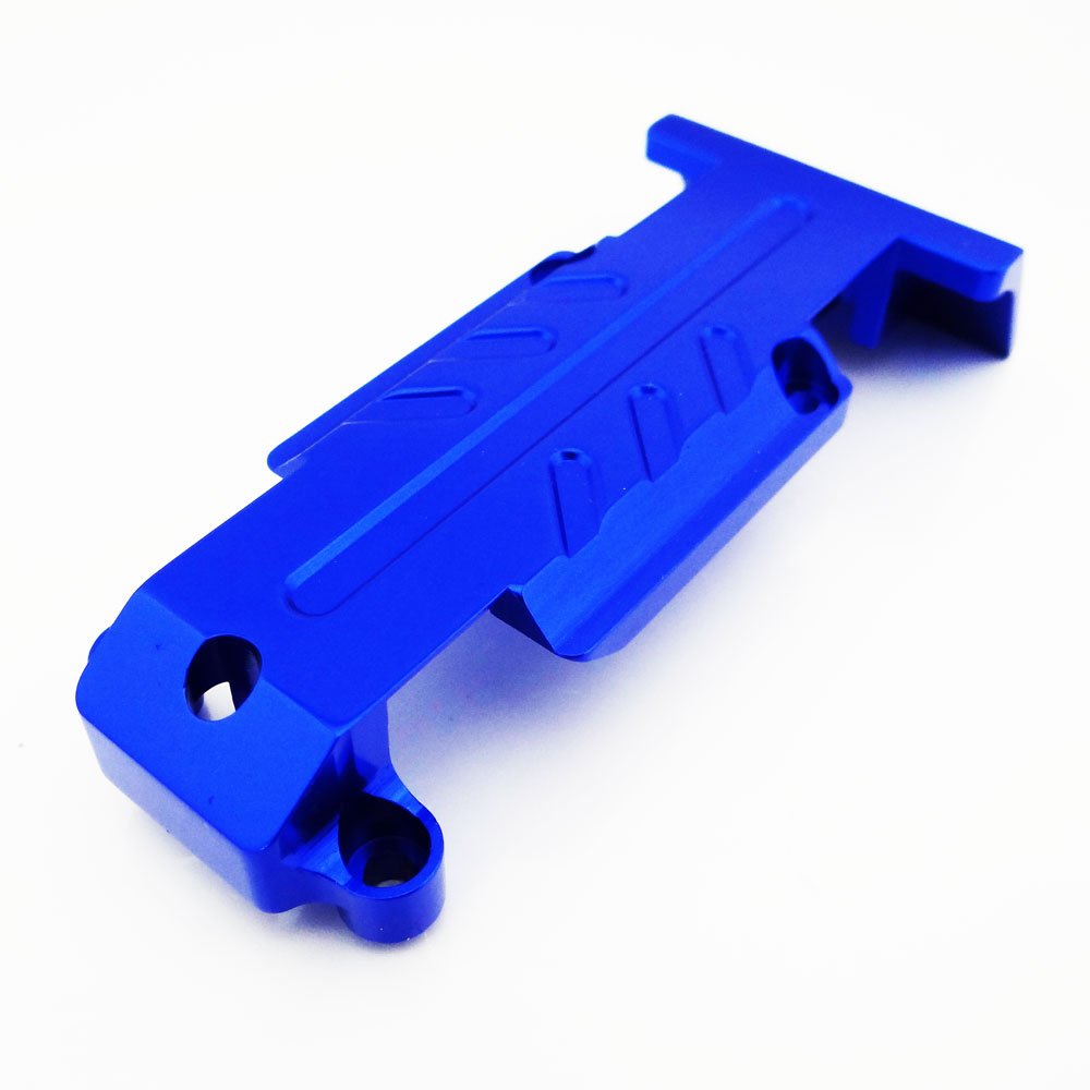 Atomik RC Alloy Rear Skid Plate, Blue fits The 1/10 E-Revo and Other Models - Replaces Part 5337
