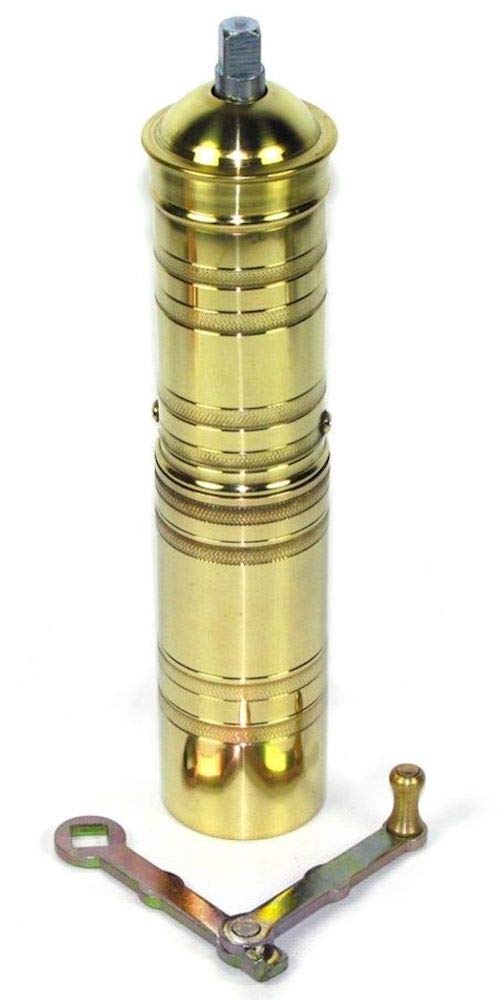 Handmade Heavy-Duty Brass Coffee & Spice Grinder – Manual Turkish, Greek, Arabic Coffee Mill, Adjustable Hand Crank Espresso Bean & Pepper Grinder (