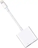 Adaptador de câmera Lightning para USB3 com porta de carregamento, adaptador de cabo USB OTG Lightning fêmea para iPhone, modelos de iPad compatíveis com câmera de conexão, leitor de cartão, pen drive