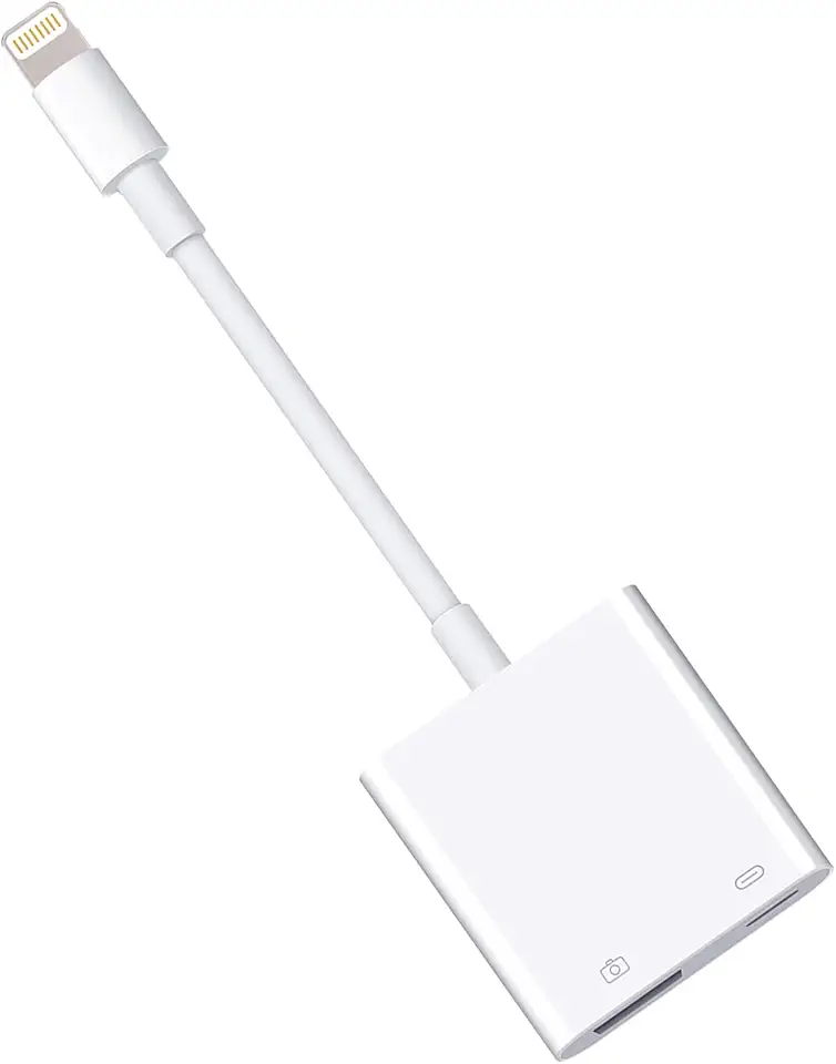 Adaptador de câmera Lightning para USB3 com porta de carregamento, adaptador de cabo USB OTG Lightning fêmea para iPhone, modelos de iPad compatíveis com câmera de conexão, leitor de cartão, pen drive