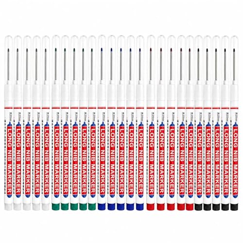 25PCS Long Nib Marker Pen Deep Hole Marker and Deep Hole Pencil Drafting