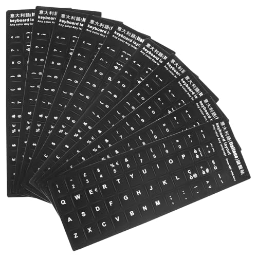 Pegatinas para teclado italiano de 10 piezas en PVC blanco ideal para renovar teclas de portátil