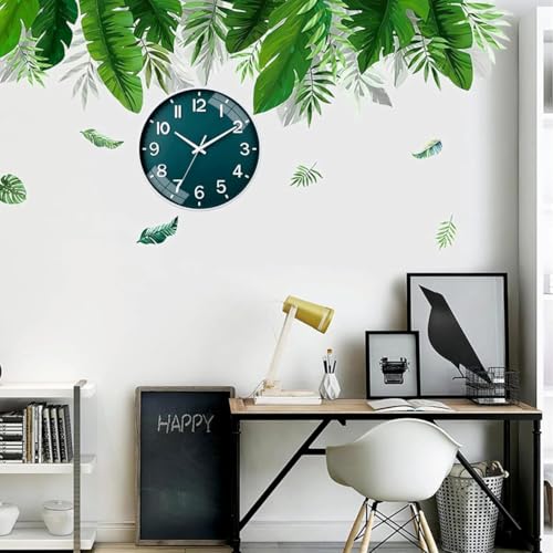 Image of Rylan Plastic Wall Clock 12 inch Silent Quartz Decorative Wall Clock Non-Ticking Classic Clock Battery Operated Round Easy to Read for Room /Home /Kitchen /Bedroom /Office /School(Green) - Analog