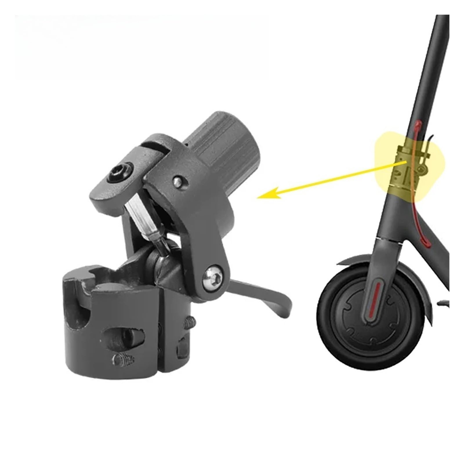 Base for palo Pieghevole Base for palo Pieghevole di Ricambio in Metallo Solido Compatibile con Gli Accessori for Viti dello Scooter Elettrico Xiaomi M365(Black)