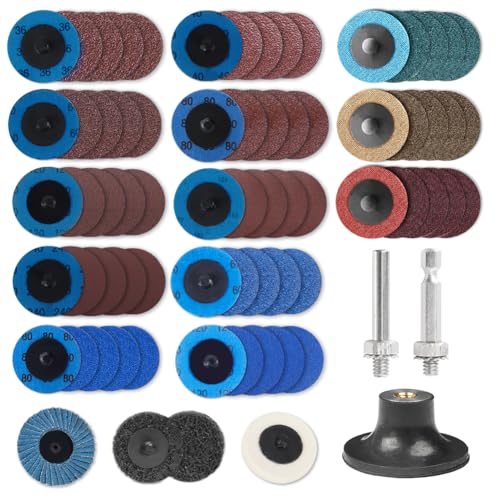 71Pcs 2 inch Professional R Type Sanding Disc Set Die Grinder Quick-Change Surface Conditioning Disc for Multi-Material Precision Grinding & Industrial Surface Prep