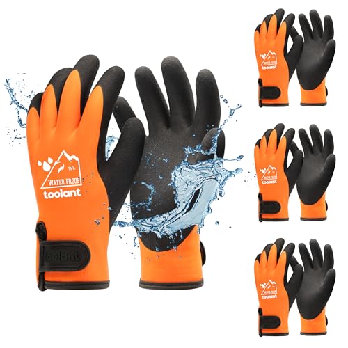 Image of toolant 100% Waterproof Winter Work Gloves, Thermal Insulation with Grip