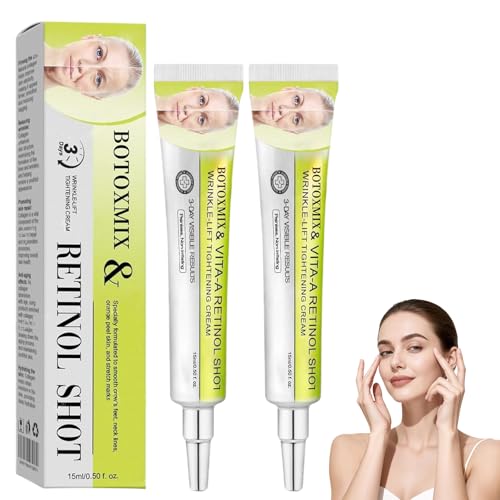 2Pcs Botoxmix & Vita-A Retinol Shot Wrinkle-Lift Tightening Cream Instant Face Lift Cream Pore Minimizer Reduces Wrinkles and Fine Lines for All Skin Types