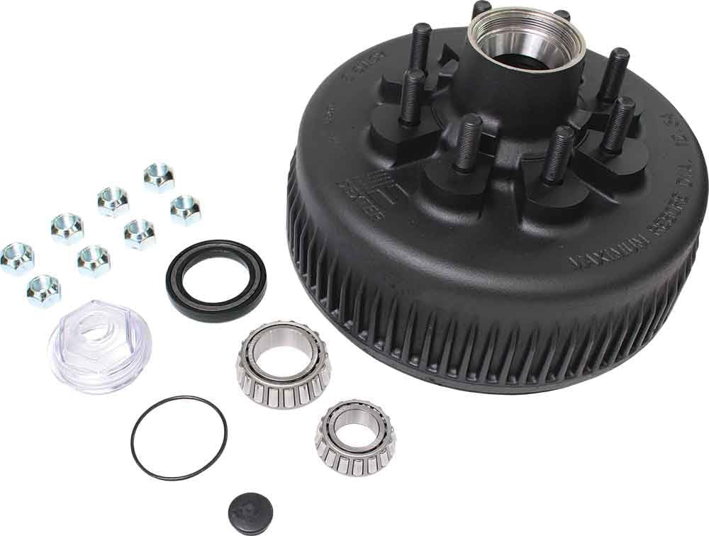 Dexter 8K Axle Hub & Drum Kit 8-6.50 5/8" Studs Oil Bath Includes Bearings, Oil Seal, Cap, Lug Nuts K08-285-90