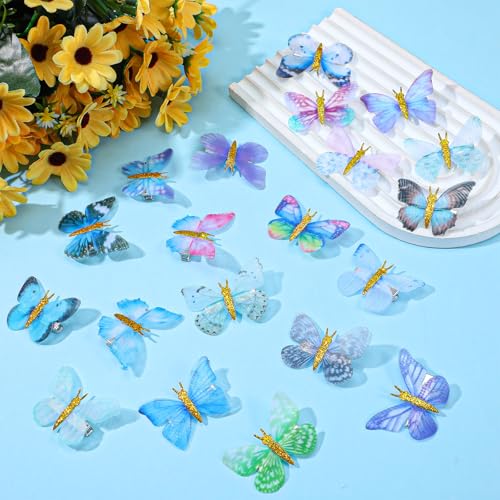 20 pinzas de mariposa coloridas para cabello miniatura 3