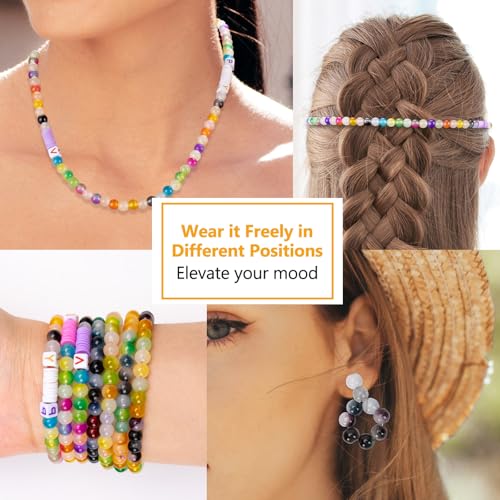 Image of XSEINO About 1200+ pcs 6mm Glass Beads Bracelet Making Kit, 24 Assorted Black and White Bi-Color Fusion Series Crystal Beads for Jewelry Making, DIY Crafts, Friendship Bracelets