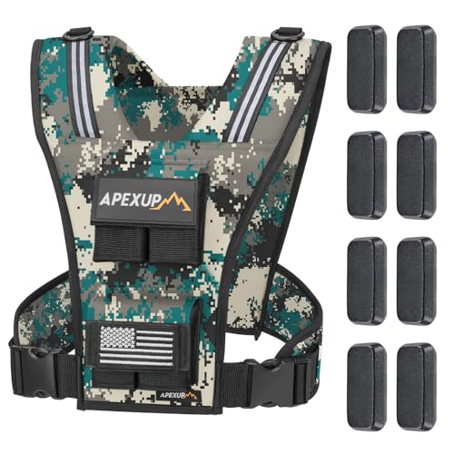 Image of APEXUP Adjustable Weighted Vest Men 20lbs /30lbs /40lbs Weights with Reflective Stripe, Weight Vest Woman Workout Vest for Strength Training Running Walking