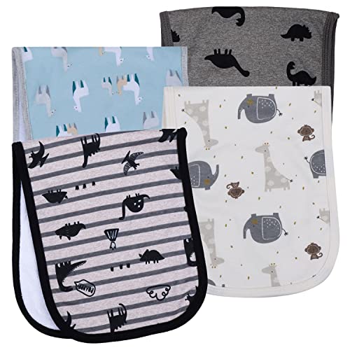 Image of Pure Cotton Terry Burp Cloths for New Born Baby, Baby Napkins, Baby Hand Towel, Baby Wash Cloth (Pack of 4)