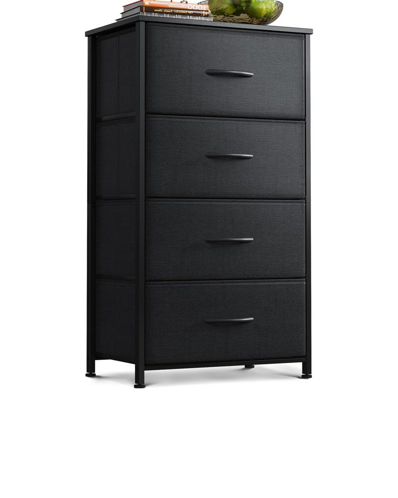 Amazon.com: AODK Dresser for Bedroom with 4 Storage Drawers, Small Dressers  Chest of Drawers Fabric Dresser with Sturdy Steel Frame, Black : Home &  Kitchen