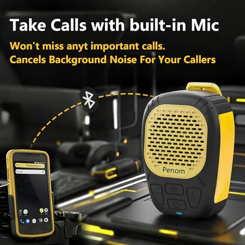 Haut-parleur Bluetooth portable étanche jaune avec micro - 4
