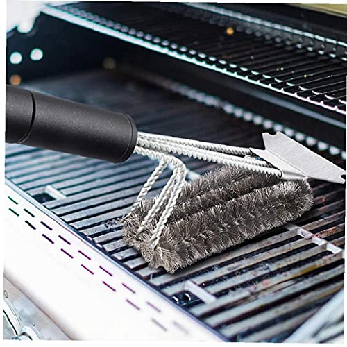 NIDONE Roestvrijstalen BBQ Borstel Grill Rooster Borstel Schraper Reiniging met Handvat Drie hoofden - Image 3