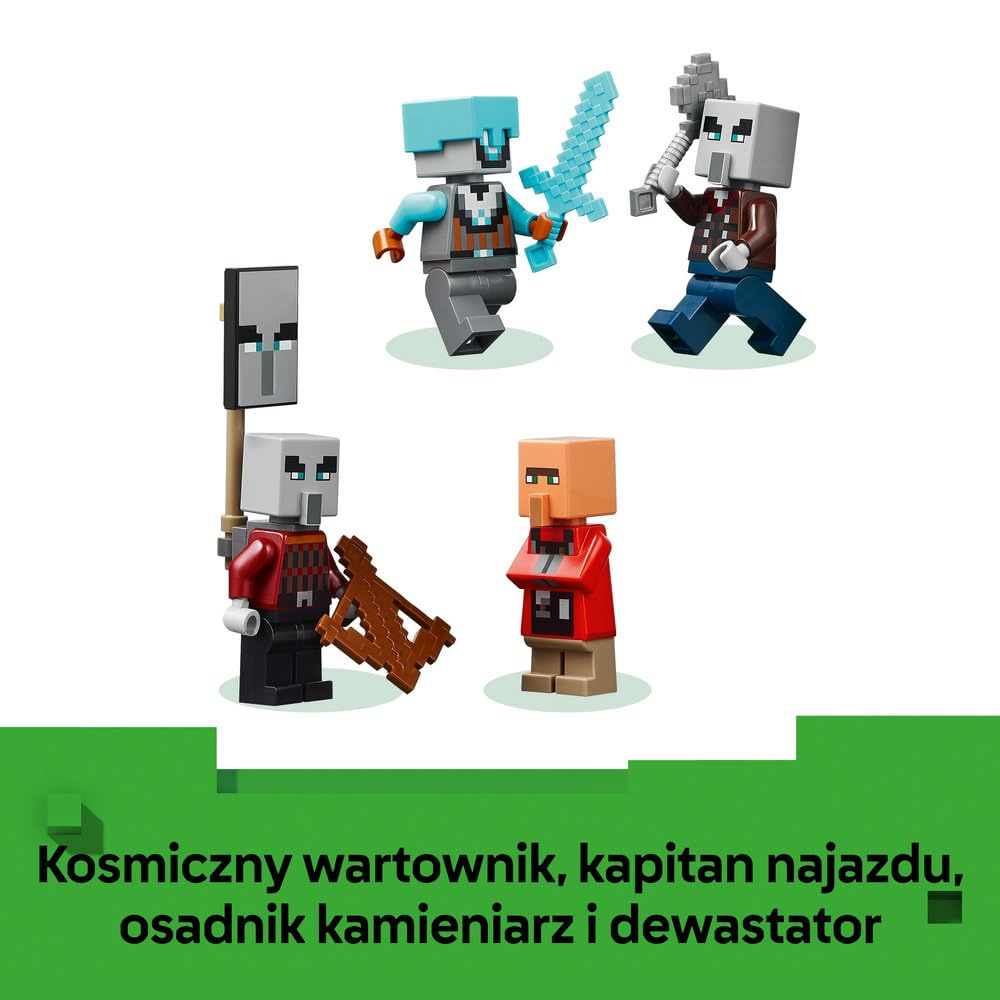 LEGO Minecraft Kryjówka rozbójników i dewastatorów 21278 | budowla Minecraft, zestaw z mobami, prezent dla fana Minecrafta 9+, 665 elementów