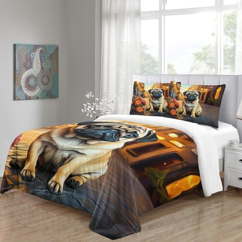 Housse de couette 140x200 cm fermeture éclair lit simple ado