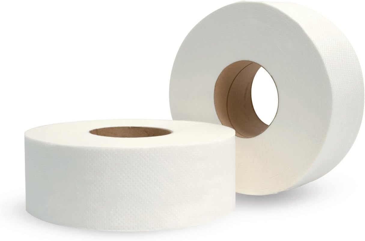 Morsoft by Morcon Jumbo Toilet Paper Rolls, 12 Rolls/Carton, 2-Ply, 100% Recycled Fibers, Soft and Absorbent, Fits in Jumbo Tissue Dispensers, Commercial Toilet Paper