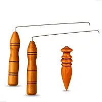 Dual Rod e Pêndulo de Madeira com Chumbo para Radiestesia, 15 cm