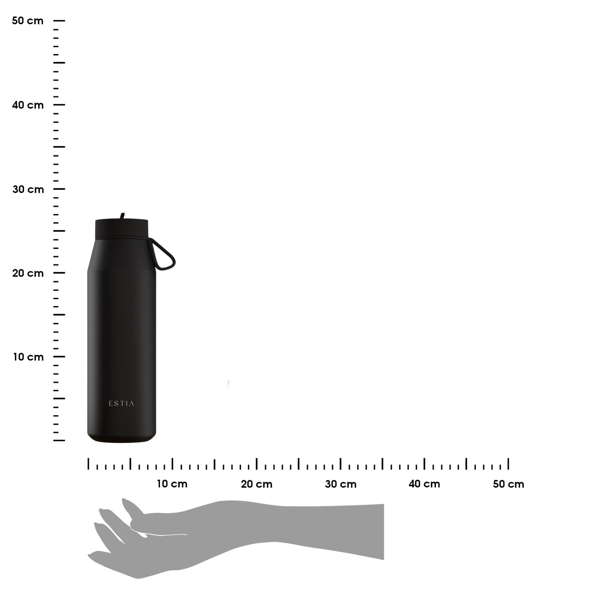 ESTIA Becher Thermobecher 800 ml Kaffeebecher Trinkbecher aus Edelstahl Isolierbecher schwarz