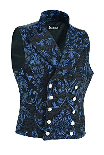 Darkrock MEN'S FASHION DOUBLE BREASTED CAVALIER VICTORIAN GENTLEMAN'S ARISTOCRAT VEST TAPESTRY/STYLISH CASUAL VEST