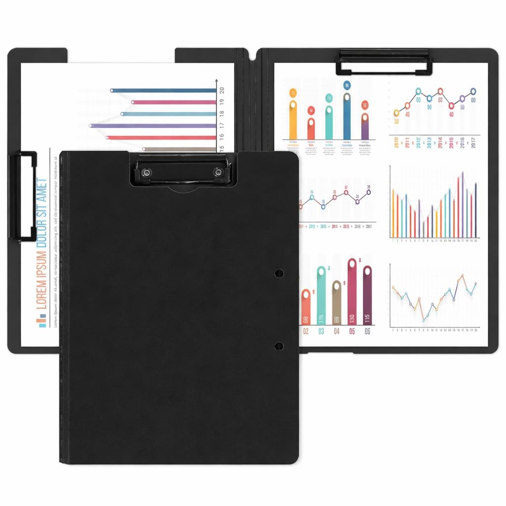 File Cover Folder Clipboard, Clip File Folder, 360 Degree Flip Writing Pad, PP File Clipboard for A4 and Letter Size Business, Office, School Papers (Top & Side Clip (2 Clip File))-image-28