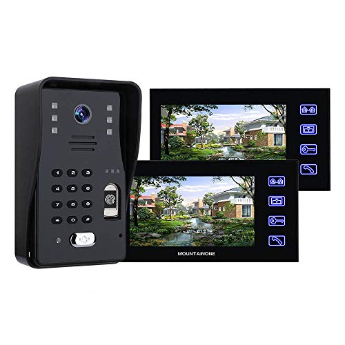 2 Monitore 7 Zoll Fingerprint RFID Passwort Video Türsprechanlage Intercom Türklingel Mit Nachtsichtsicherheit CCTV Kamera Home Überwachung