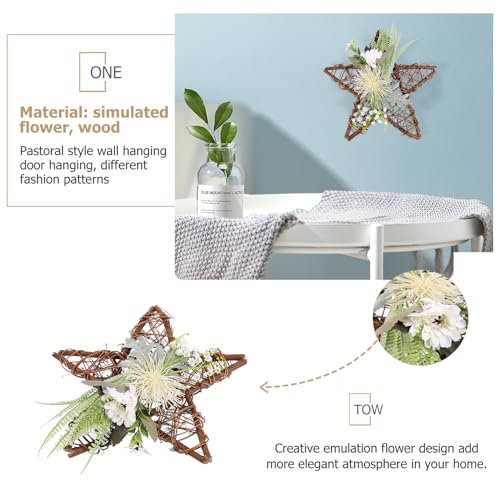 Pentagramme Fleurs Artificielles Décoration Murale pour Intérieur