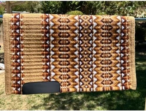 Western Saddle Blanket Premium Wool Durable Handwoven Riding Blanket Perfect for Rodeo Horse Show Trail Riding and Barrel Racing with Premium Comfort